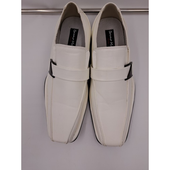 Bruno Marc Georgio-3 Mens White Square toe Slip On Leather Lined Dress shoes 9 main image 6
